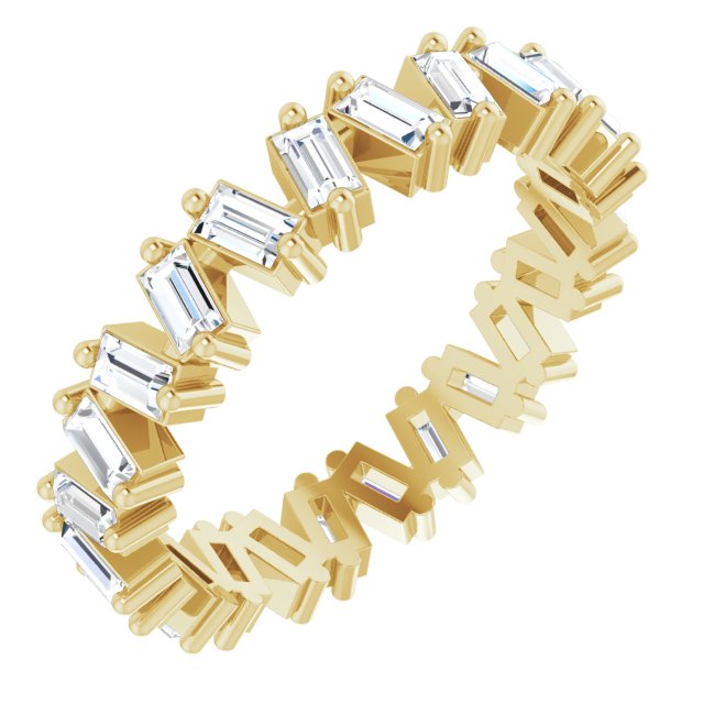 1.30 ct. Straight Baguette Diamond Eternity Band Stackable Diamond Ring-VIRABYANI